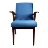 Vintage Ocean Blue Easy Chair attributed to Mieczyslaw Puchala, 1970s