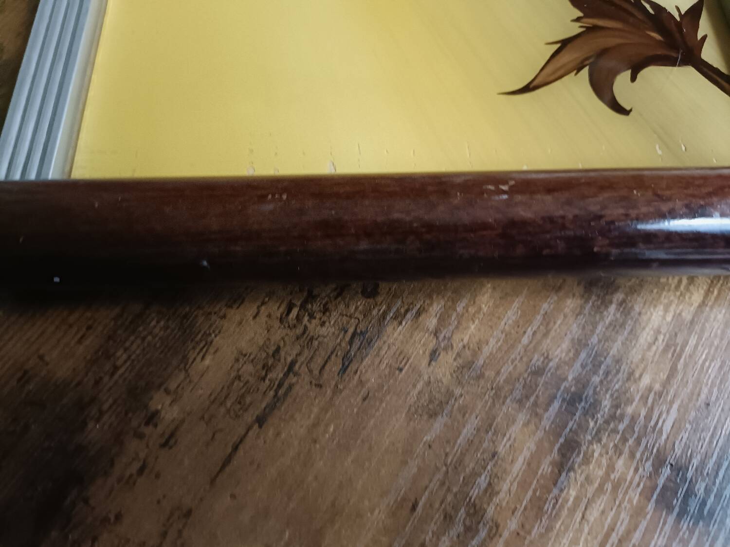 Floral tray signed Elge