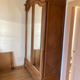 Louis XV style wardrobe in cherry with beveled mirrors