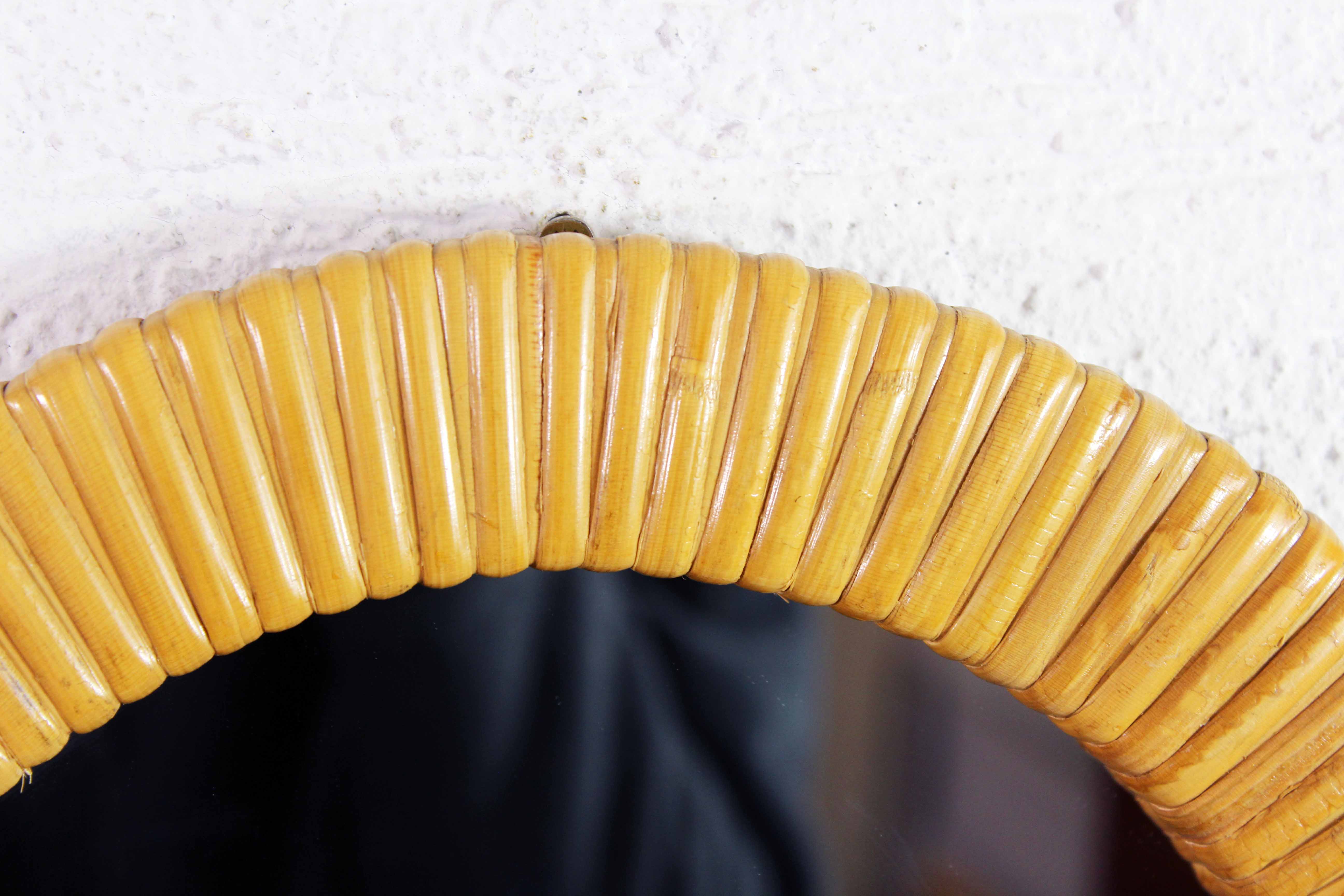 Vintage wicker mirror