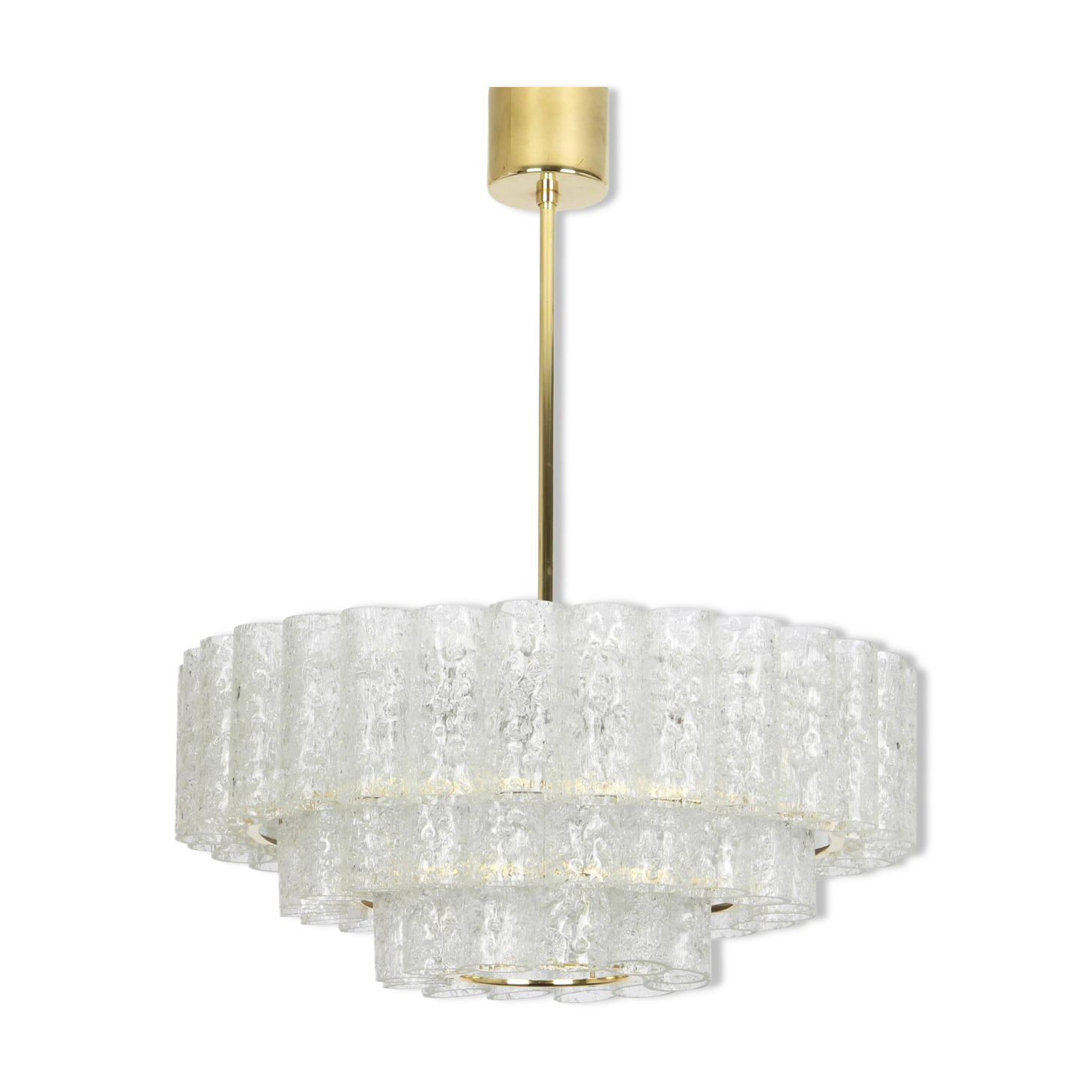 Glass tube chandeliers from Murano by Doria, Germany, 1960s.