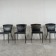 Vintage black leather dining chairs by Arrben, 1980s
