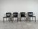 Vintage black leather dining chairs by Arrben, 1980s