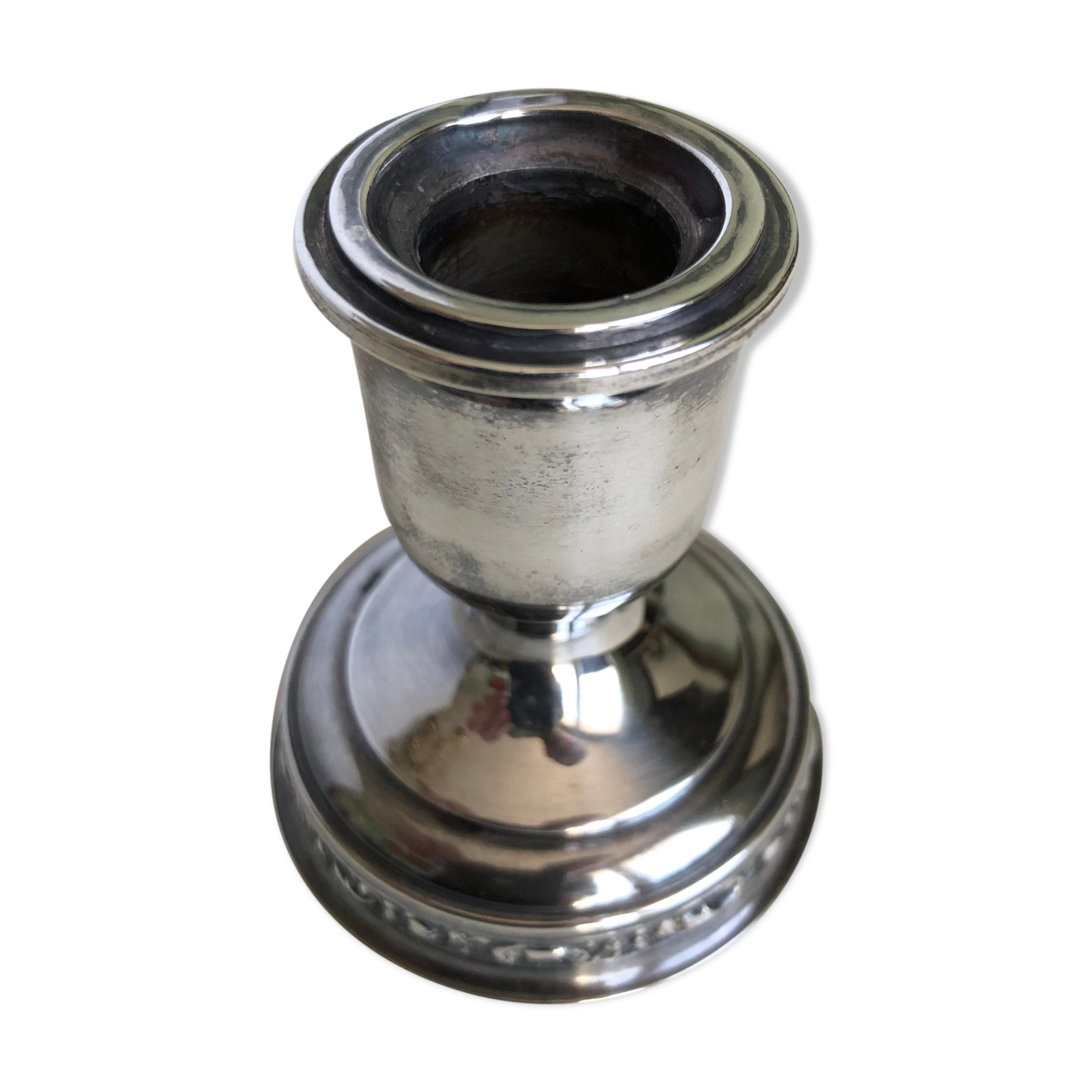 Silver metal candlestick