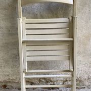 Extra folding chair / garden chair / vintage white lacquered solid wood office chair
