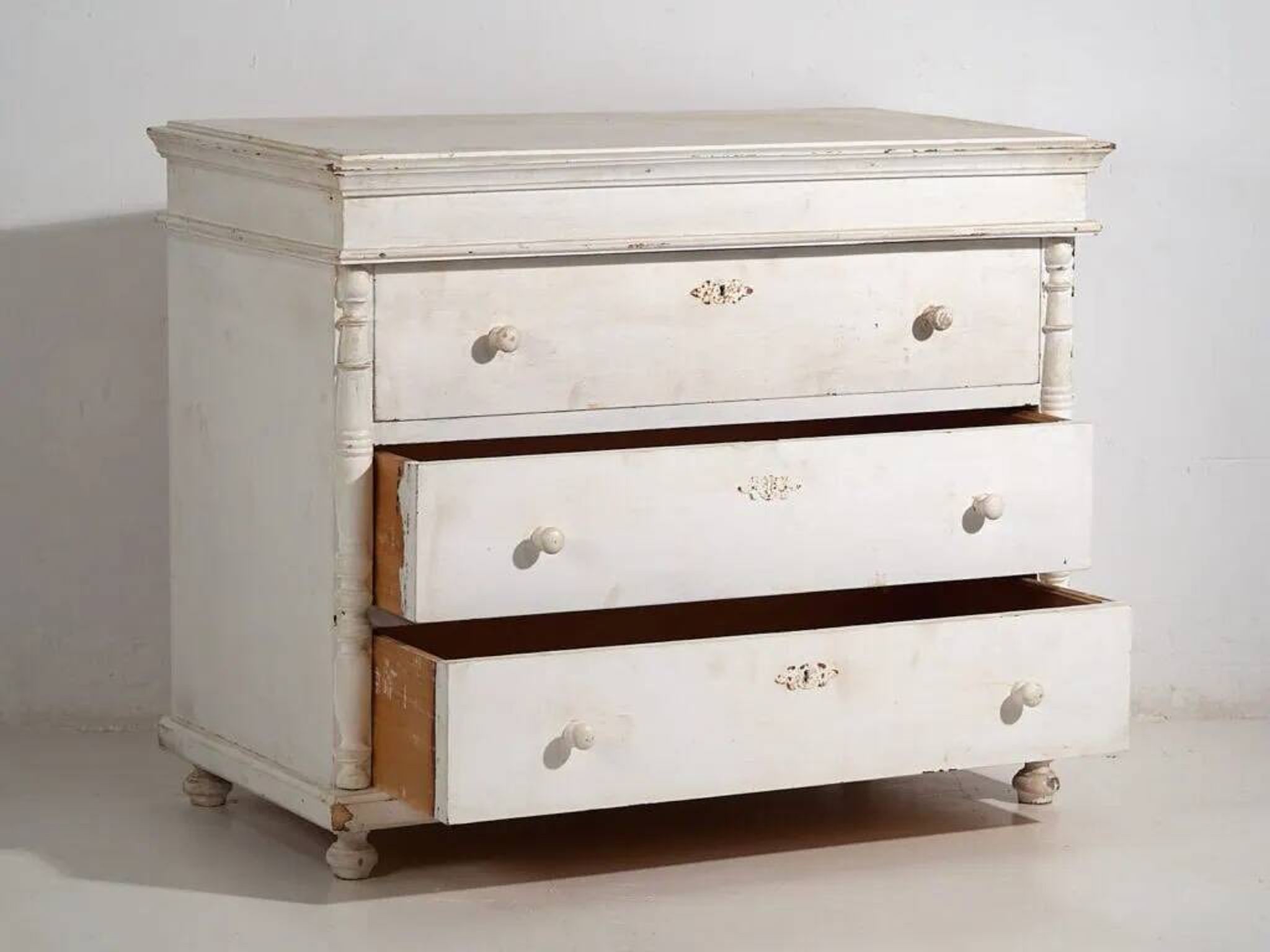 Commode ancienne blanche (c.1900) #18