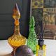 Pair of vintage Empoli style carafes from the 70s.