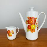 Service à thé et dessert en porcelaine à décor de fleurs, Allemagne 1970