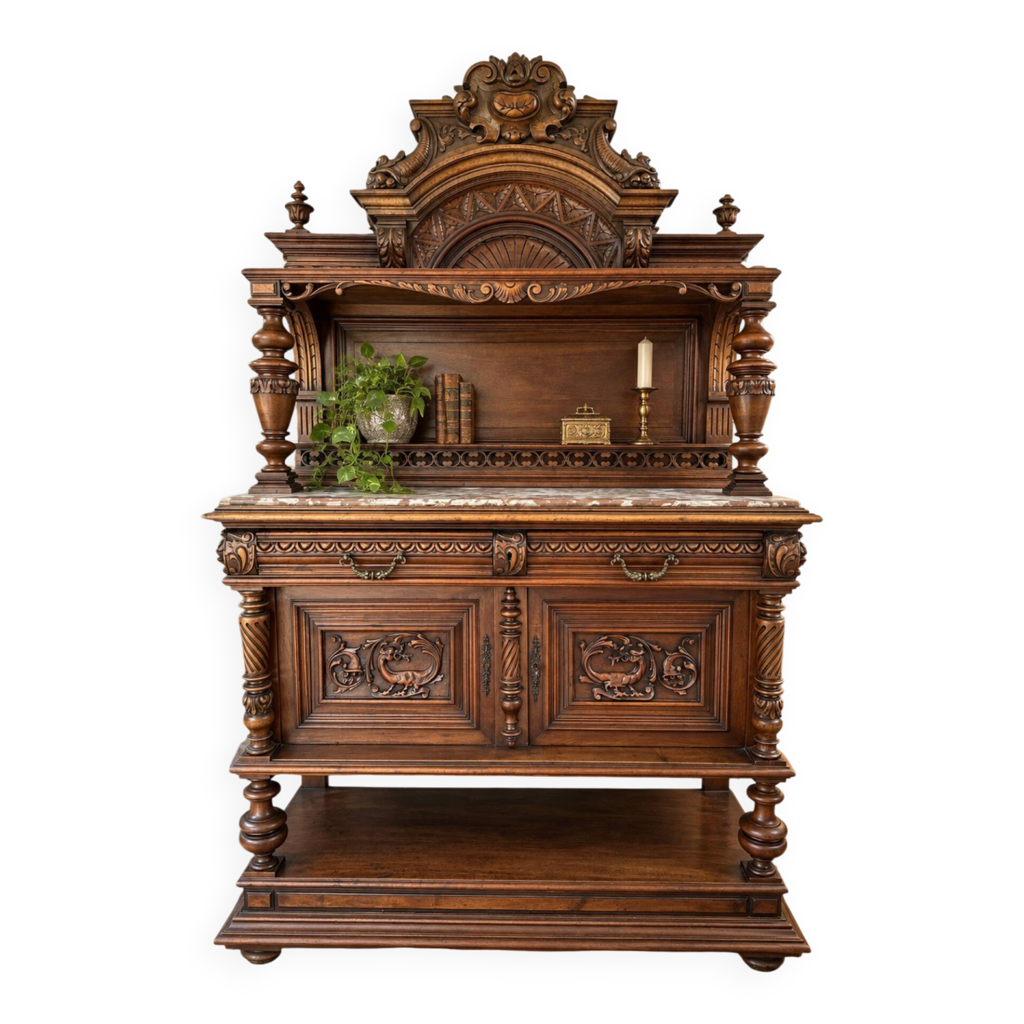 Desserte - Buffet ancien en noyer Henri II XIXeme