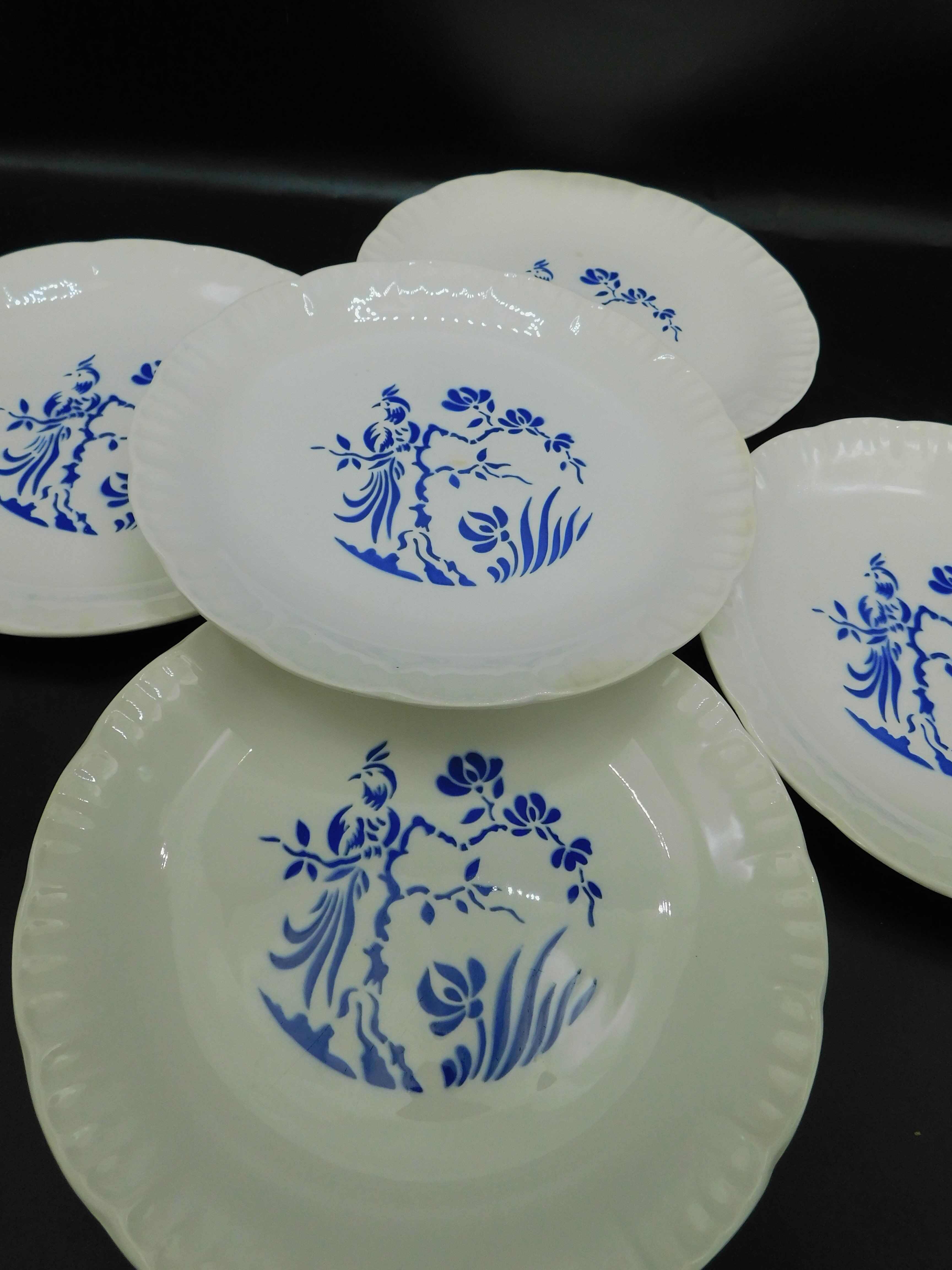 5 flat plates Digoin Sarreguemines - Paradise