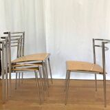4 Cosmos Chairs, ERIC RAFFY for SOCA, 80s design