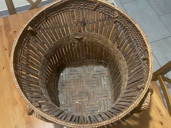 Panier à thé ancien en bambou tressé – Asie