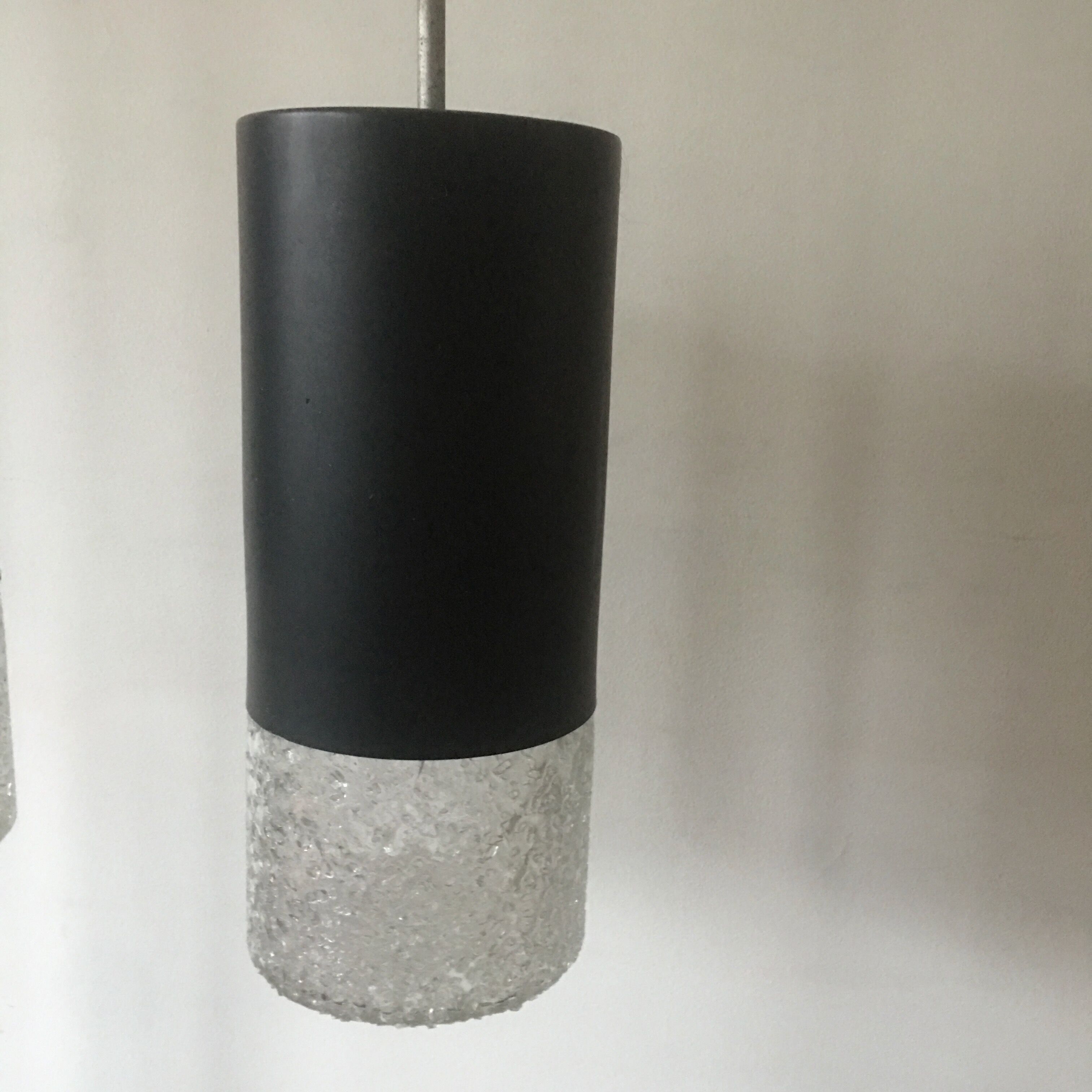 Pair of wall lamps in glass and metal 1960