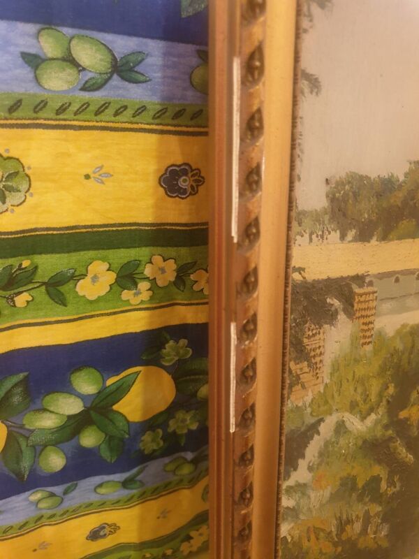 Huile sur panneau Paysage cathédrale encadré signé Ch Girardet 38