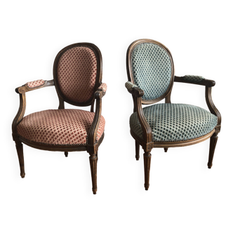 Pair of Louis XVI style armchairs