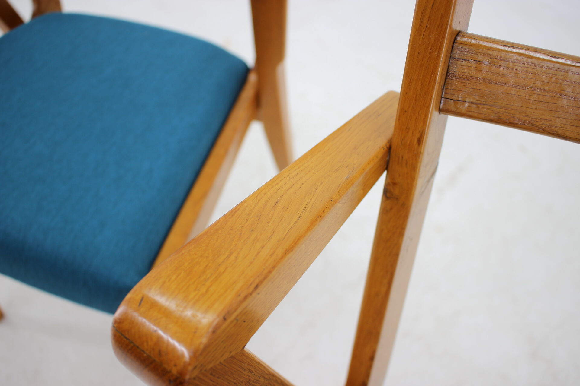 1960s Set of Four Oak Dining Chairs, Czechoslovakia