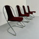 Set of 4 tubular chairs, Italian design, 70s vintage, Cantilever