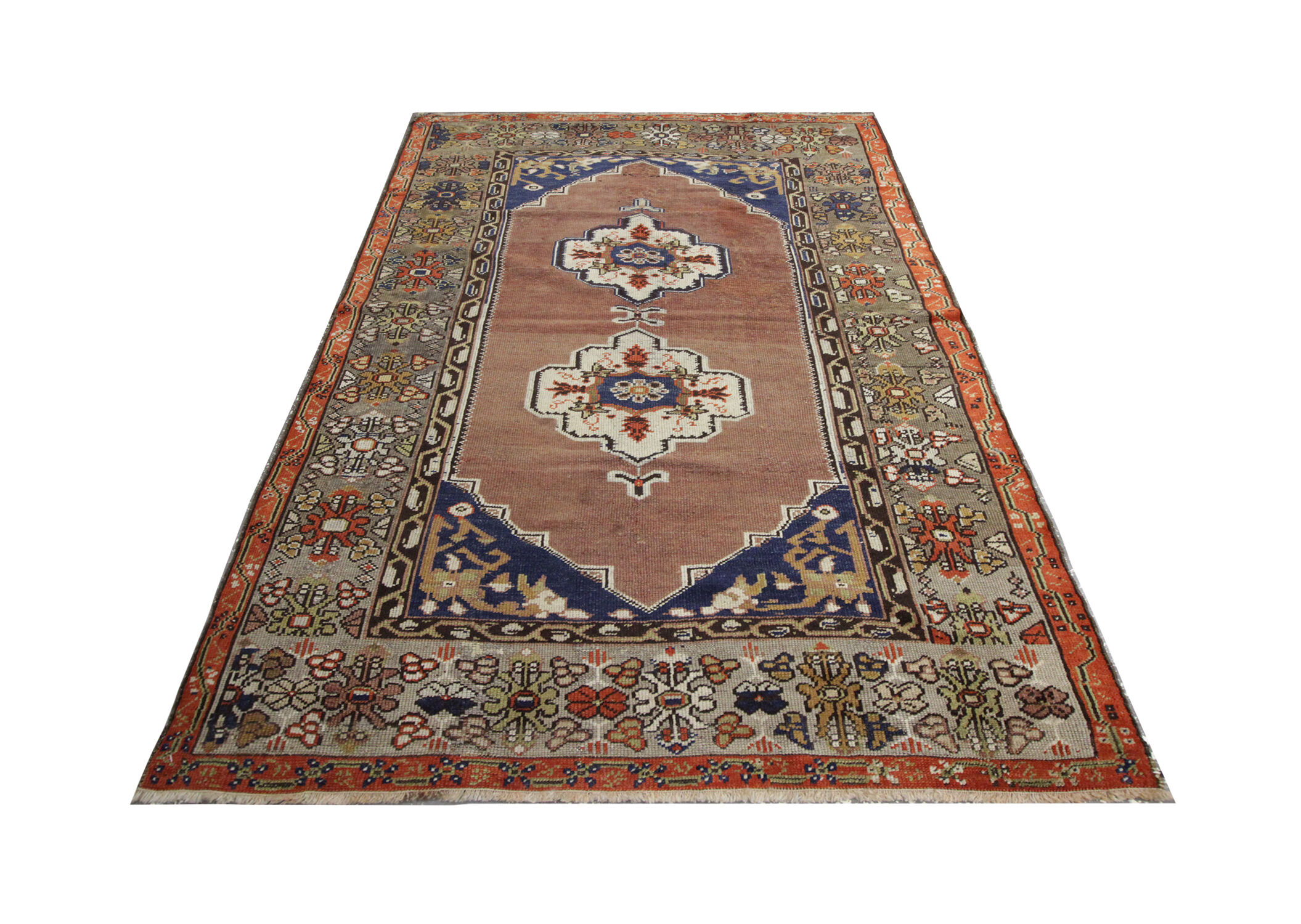 Handwoven vintage turkish wool rug- 128x187cm