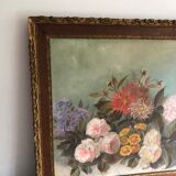 Oil on canvas ancient flowers