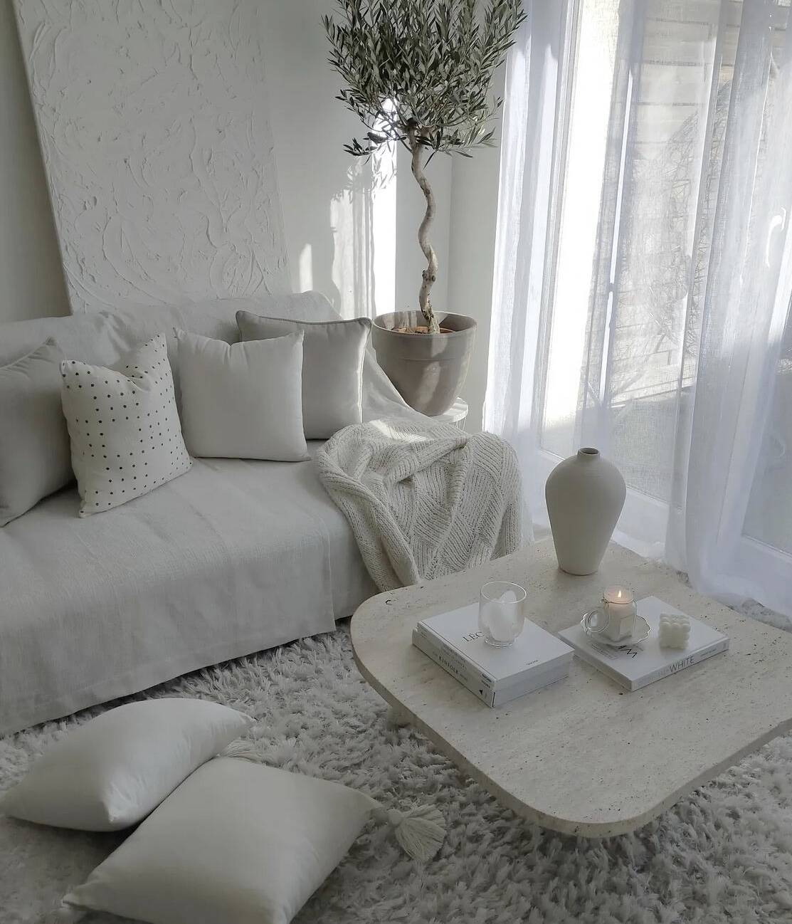 Athena irregular coffee table in natural travertine