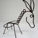 Sculptural zoomorphic gardener donkey metal patina rust vintage 50 60s