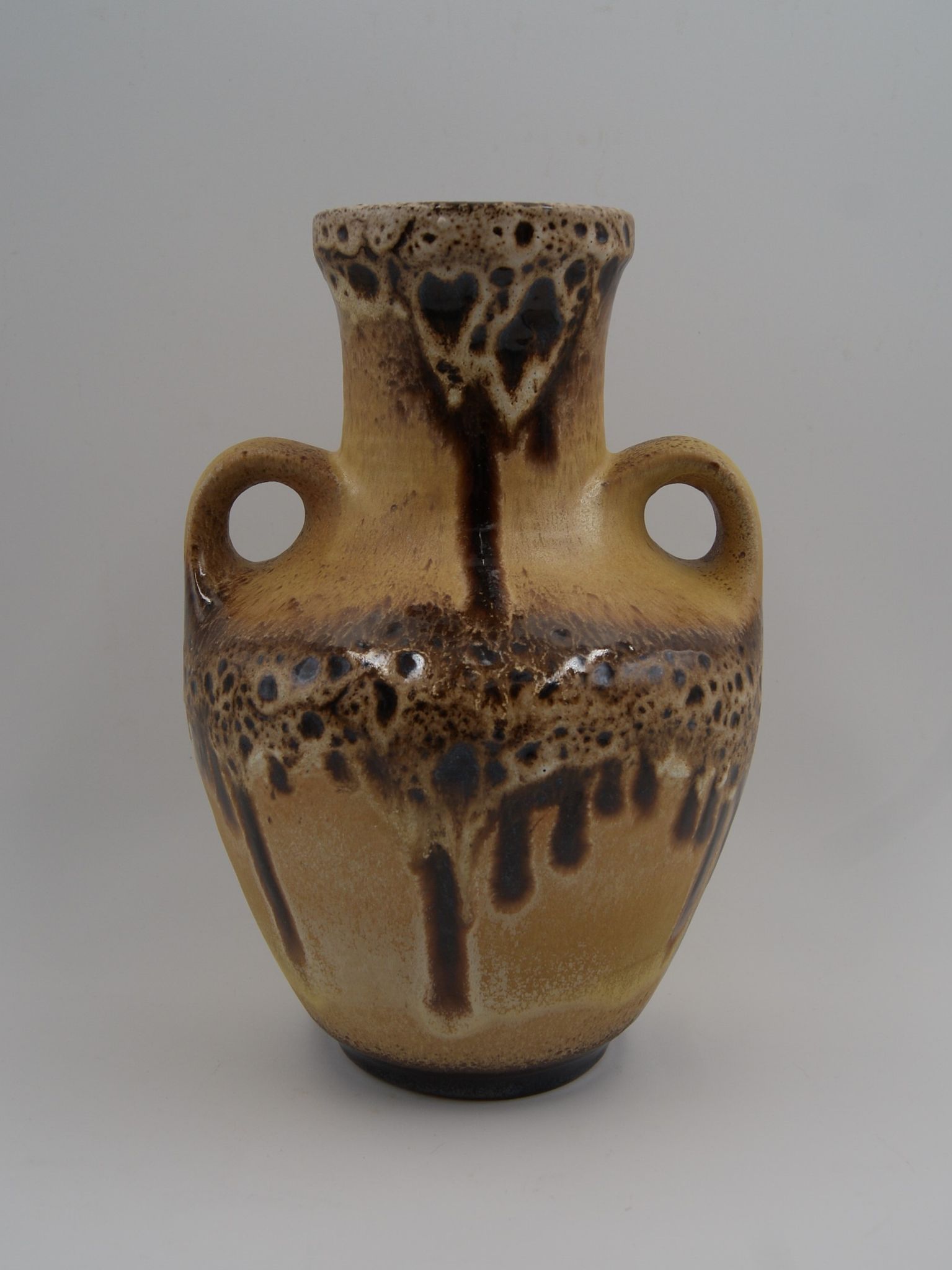 Vase céramique Fat Lava 2 anses vintage