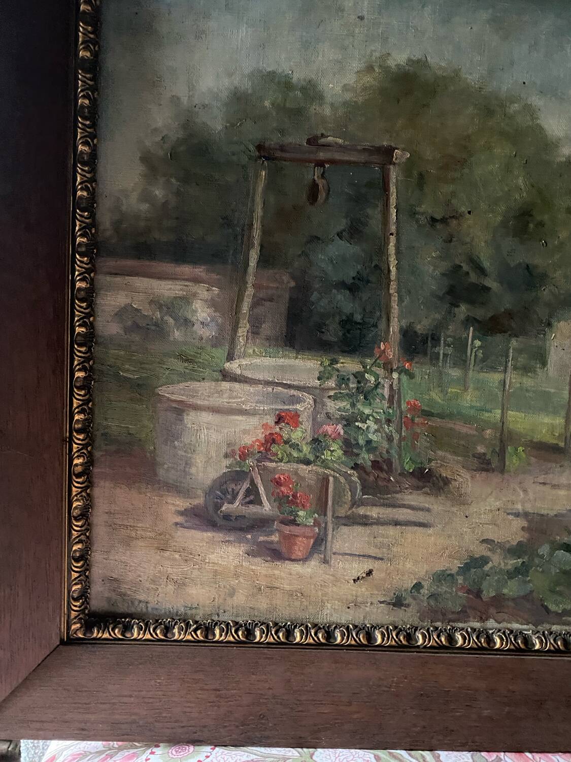 Oil on canvas signed old “Jardin”