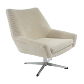Ivory velvet swivel shell chair