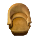 Fauteuil crapaud velours jaune moutarde, excellent état