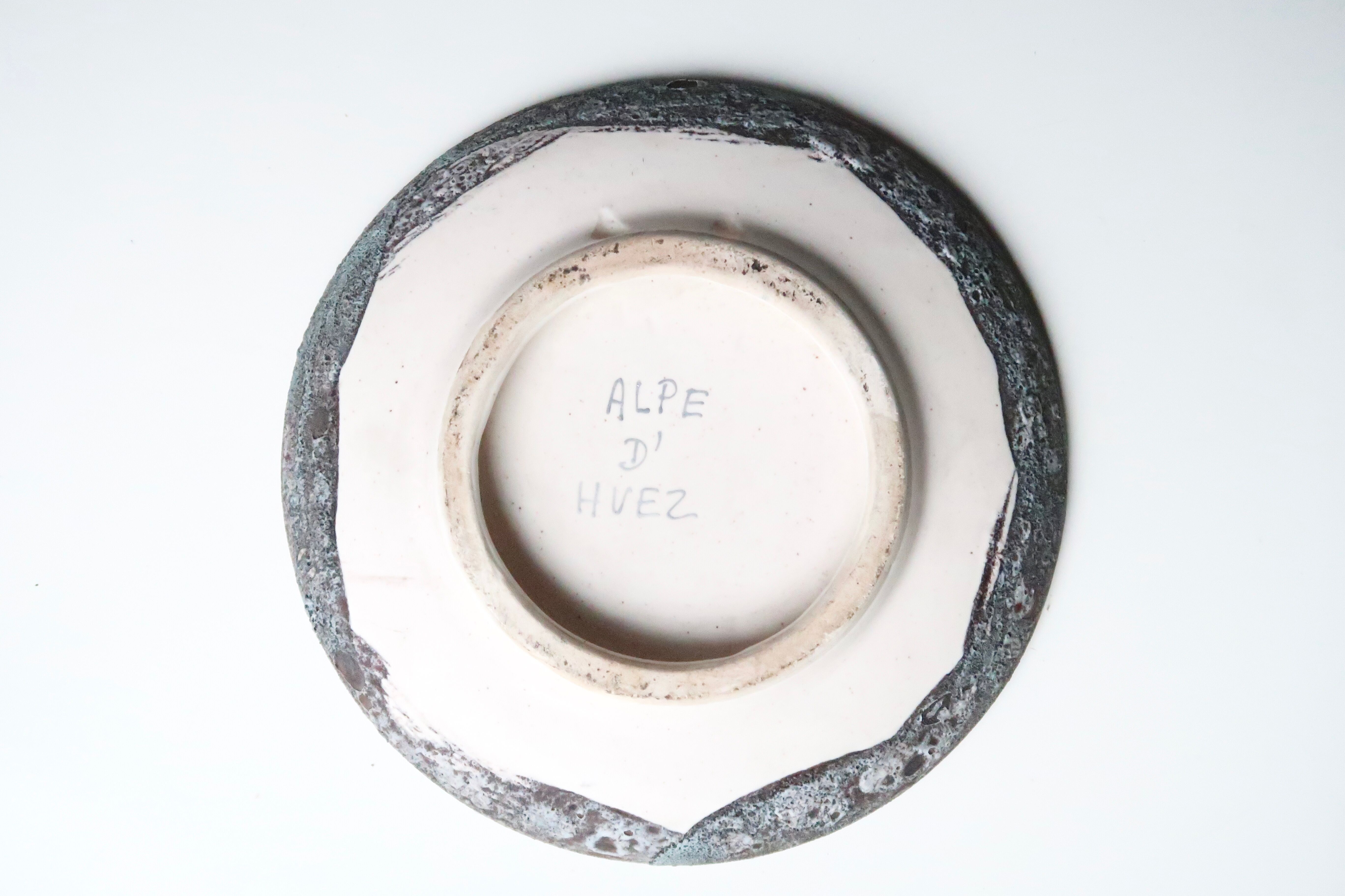 Wall plate in ceramic fat lava, rock decoration, 70s