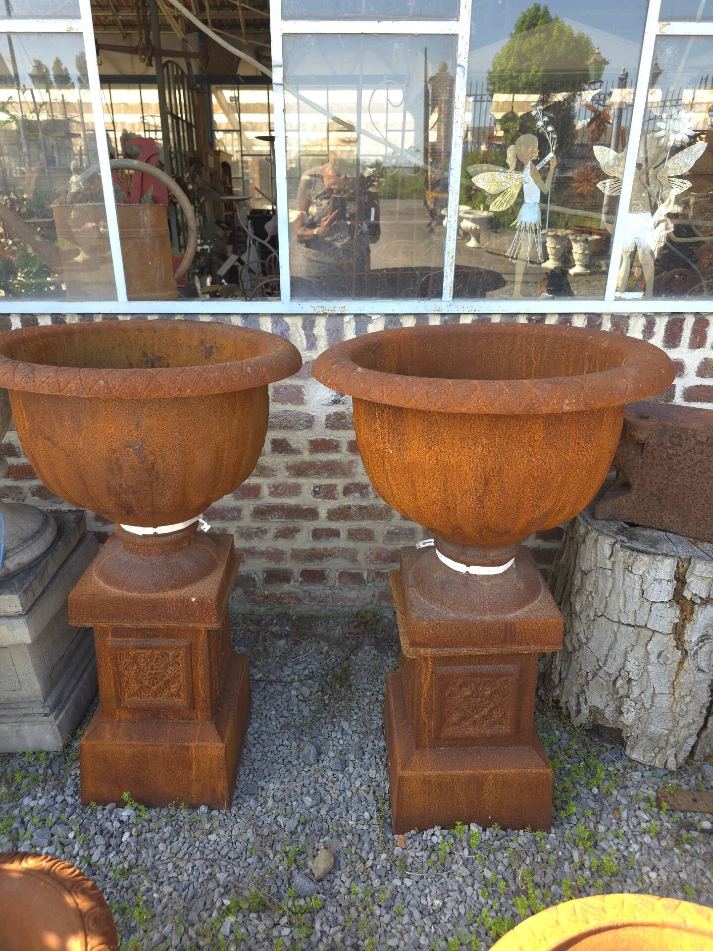 Medical vases with cast iron bases (the pair)