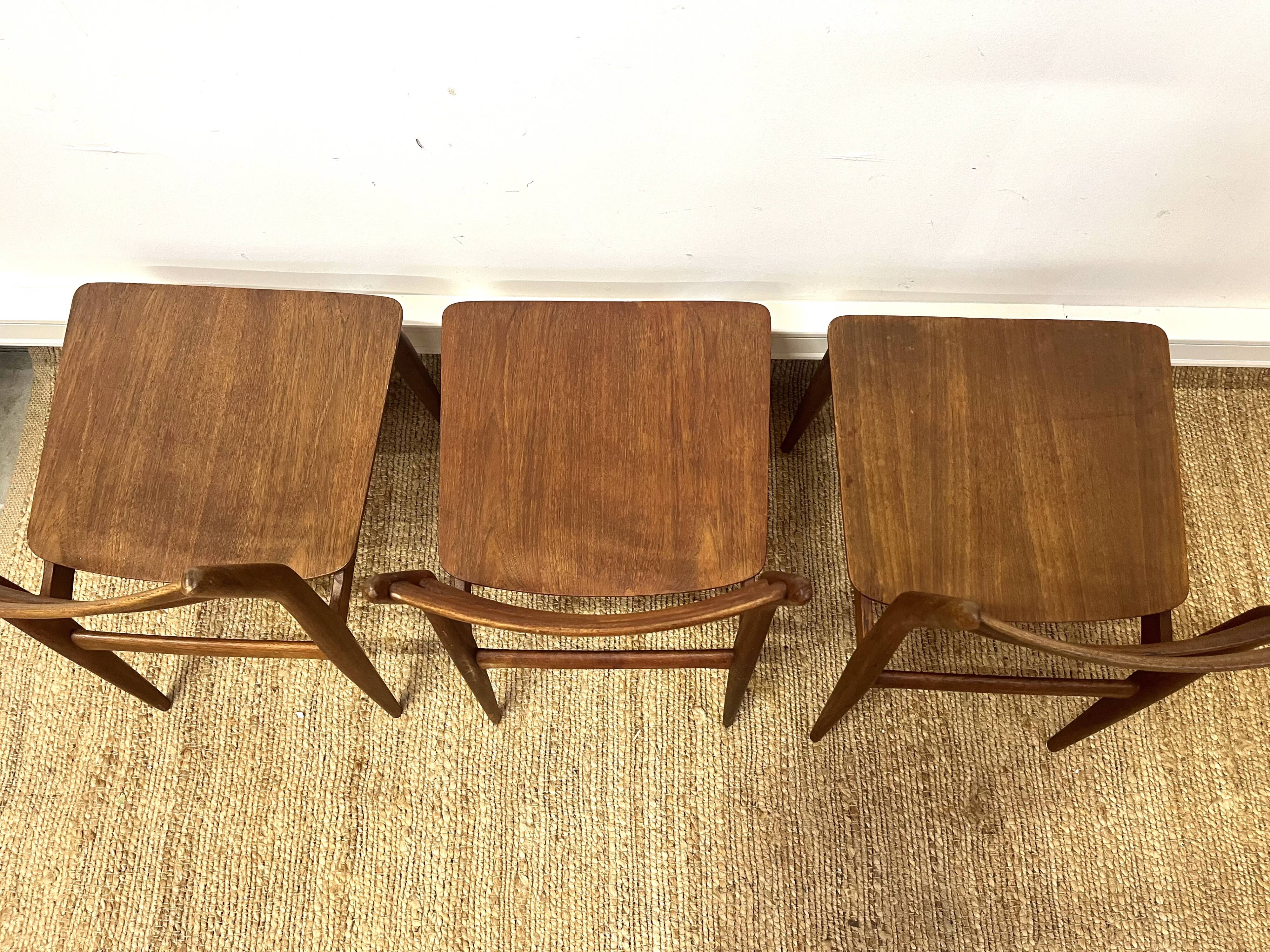 3 Scandinavian teak chairs by Niels Otto Møller