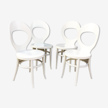 Set of four chairs Baumann white Seagull model