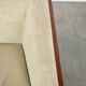 Art Deco design sofa with beautiful woodwork and cream fabric upholstery