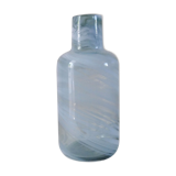 Vase en verre soufflé gris et blanc