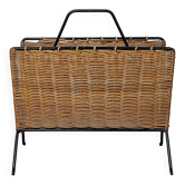Rattan and metal magazine holders