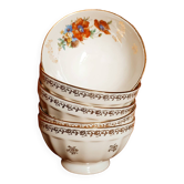 5 old porcelain bowls