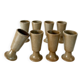 Set of eight mazagrans, stoneware, 1970s