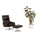 Danish vintage lounge chair with footstool, 1970s