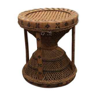 Vintage wicker tamtam stool