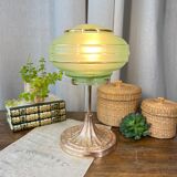 Art deco globe lamp and bronze foot