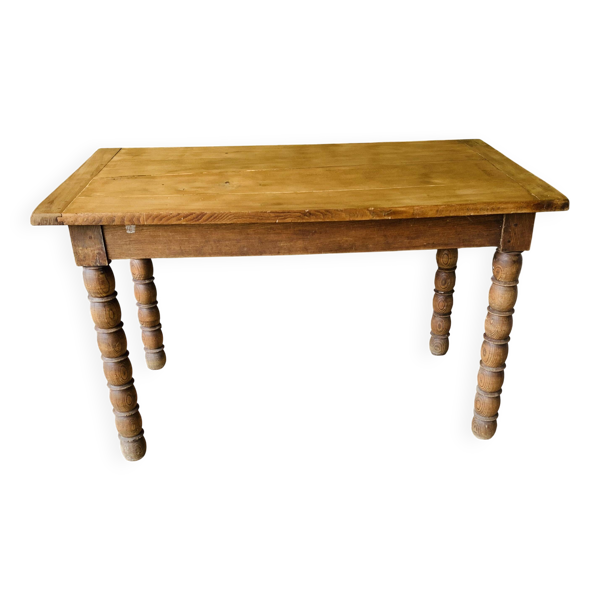Table pieds bobines 1m20