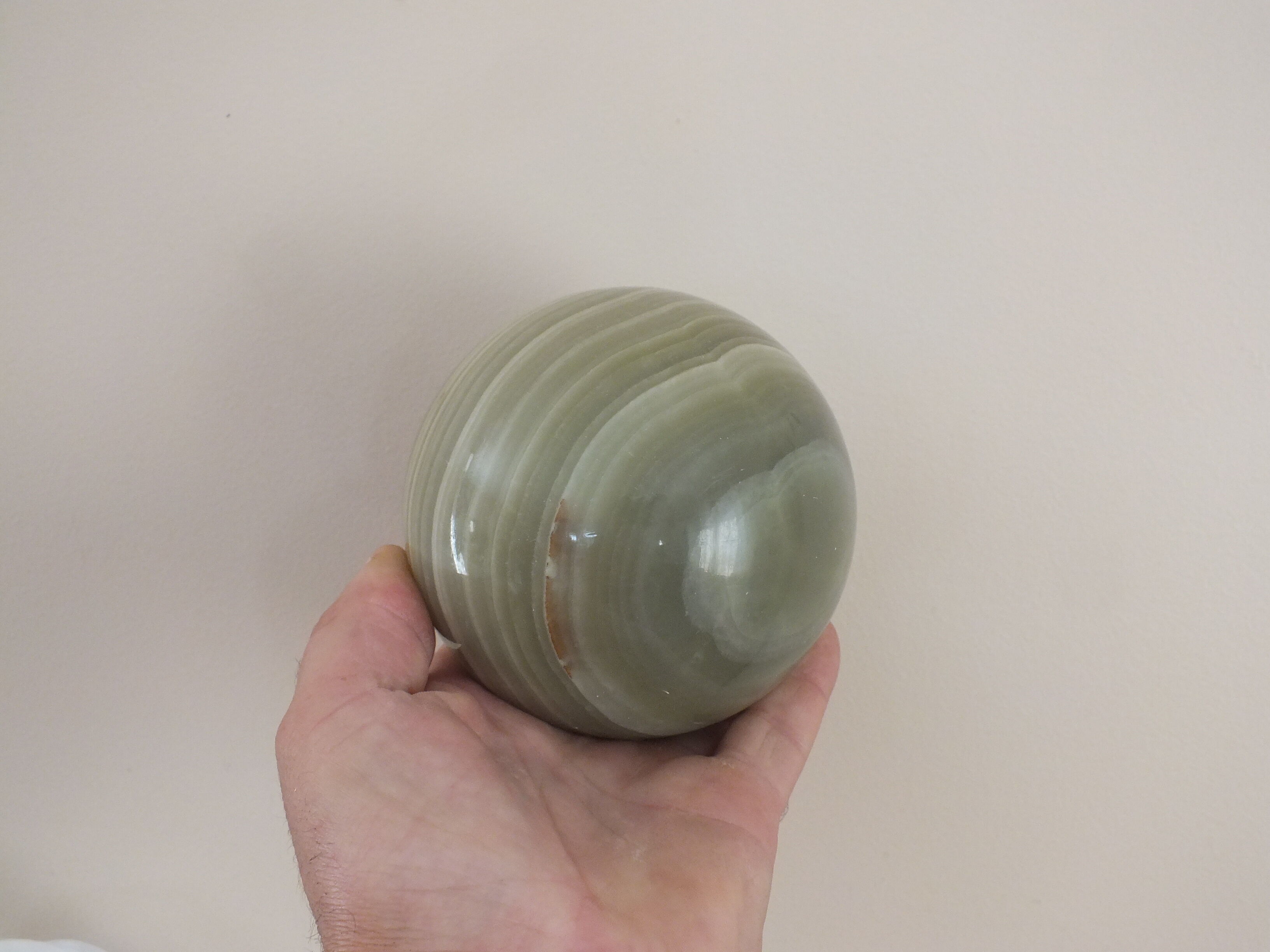 Green decorative mineral ball or sphere in marble n°10