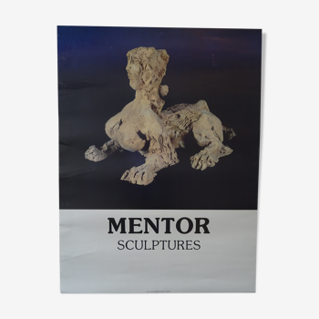 Affiche exposition blasco mentor sculptures galerie guigné paris 1982