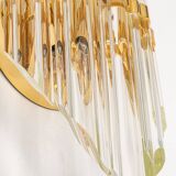 Pair of crystal glass wall sconces in the Venini style, Italy, 1970s.