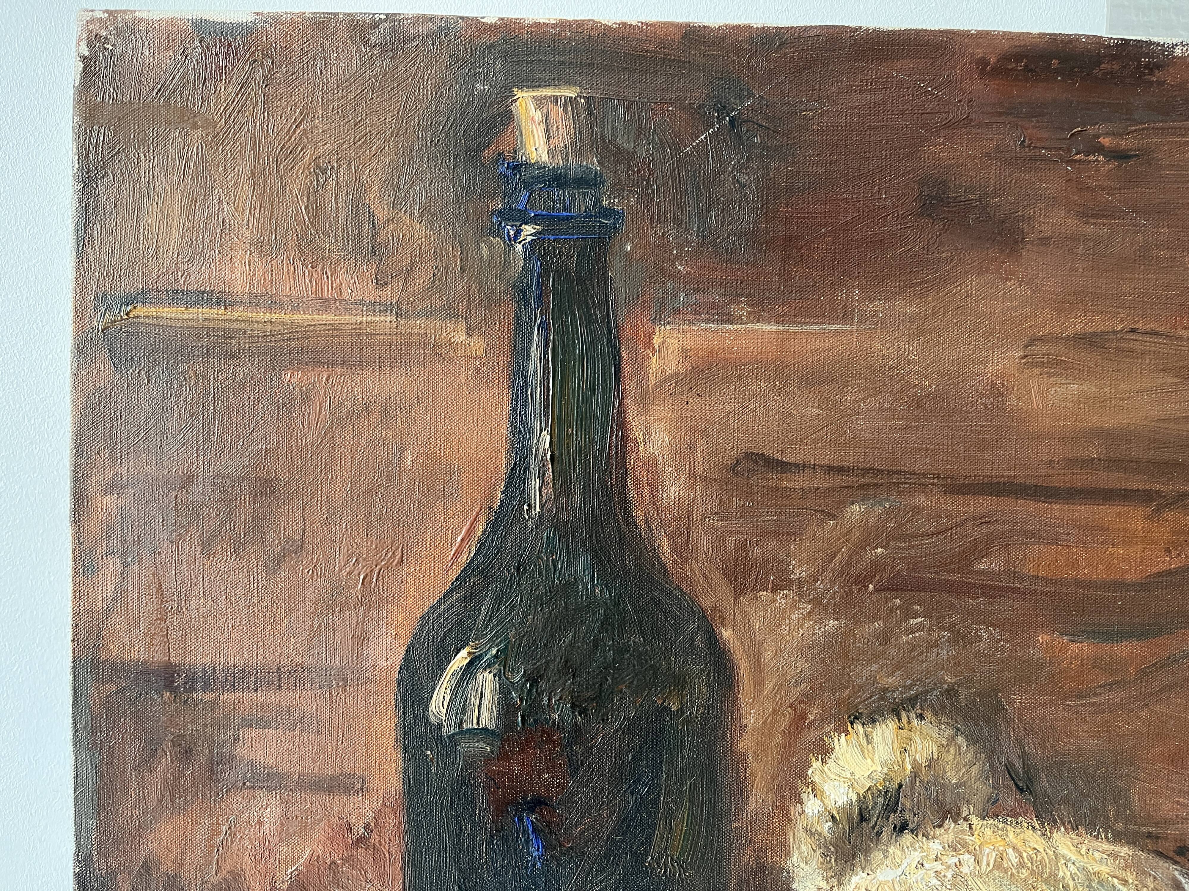 Oil painting on canvas of a still life with a hare circa 1950
