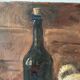 Oil painting on canvas of a still life with a hare circa 1950