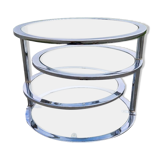 Round coffee table with swivel tops
