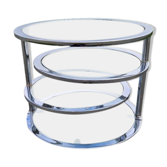 Round coffee table with swivel tops