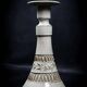 Ceramic candle holder with geometric decoration by Huguette Bessone - Vallauris